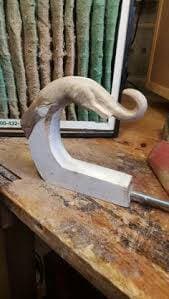 A group of handmade horn walking-stick handles
